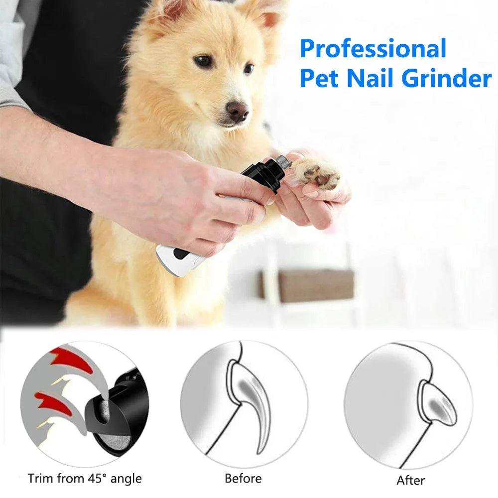 USB Rechargeable Electric Dog Nail Grinder Clippers for Dog Nail Grinders Pet Quiet Cat Paws Nail Grooming Trimmer Tools