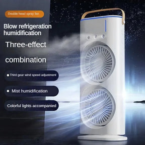 New Spray Air Conditioning Fan Cross-Border Refrigeration Fan Household Portable Cooling Fandesktop Mini Electric Fan with Light