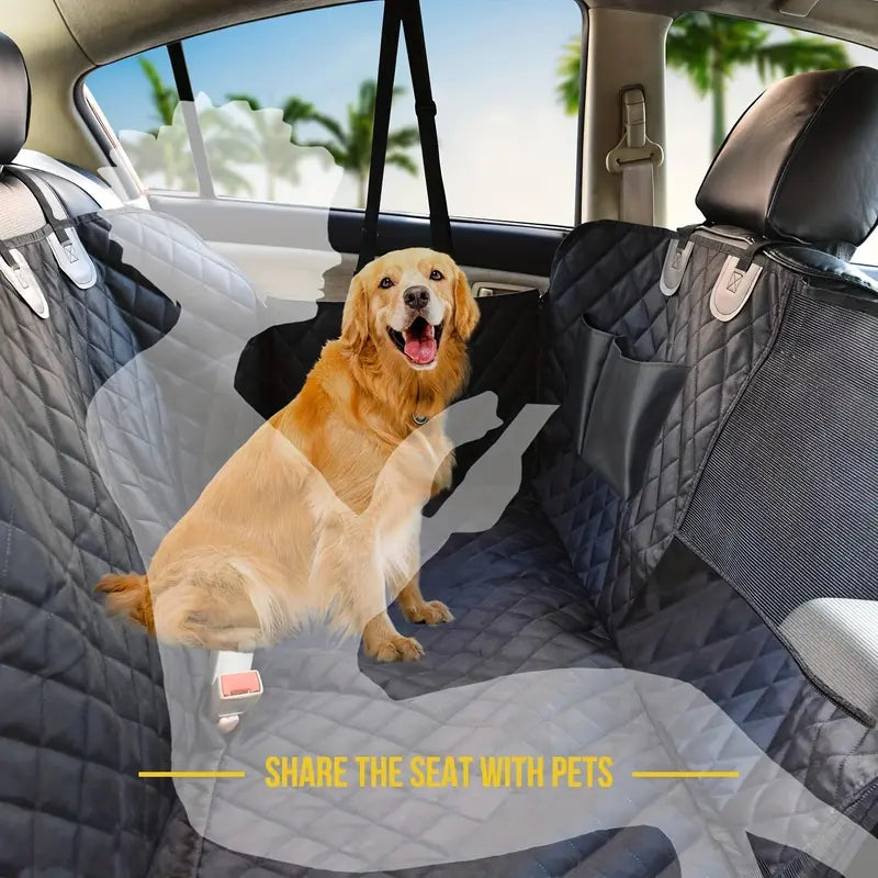 Dog Car Seat Cover for Back Seat, Foldable Waterproof Pet Seat Cover with Mesh Window & Zipper for Cat & Dog, Easy to Carry, Scratch Proof Nonslip Dog Leash for Car, Pet Outdoor Travel Supplies (It Is Recommended to Take One Size Larger)