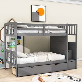 Blassingame Kanode Twin over Full/Twin 3 Drawer Standard Bunk Bed with Shelves by