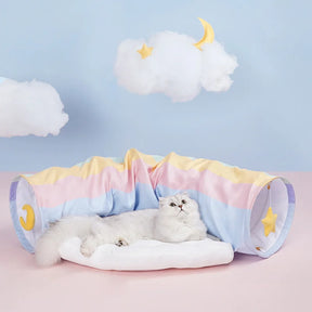 Rainbow Cat Tunnel Cat Bed Toy Funny Pet 2 Play Tubes Balls Collapsible Kitten Toys Puppy Ferrets Rabbit Play Dog Tunnel Tubes