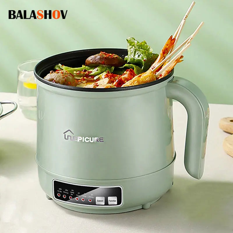 220V Mini Multifunction Electric Cooking Machine 1.7L Single/Double Layer Hot Pot Intelligent Electric Rice Cooker Non-Stick