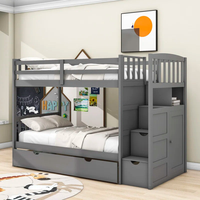 Blassingame Kanode Twin over Full/Twin 3 Drawer Standard Bunk Bed with Shelves by