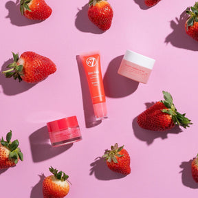 Sweet Dreams Lip Care Trio - 3 Piece Set - Overnight Lip Mask, Lip Balm & Lip Scrub - Strawberry