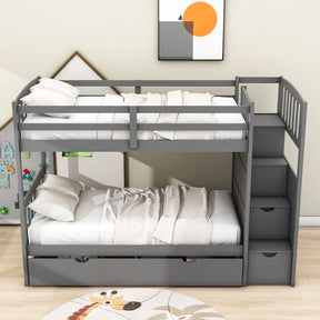 Blassingame Kanode Twin over Full/Twin 3 Drawer Standard Bunk Bed with Shelves by