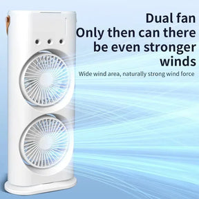 New Spray Air Conditioning Fan Cross-Border Refrigeration Fan Household Portable Cooling Fandesktop Mini Electric Fan with Light